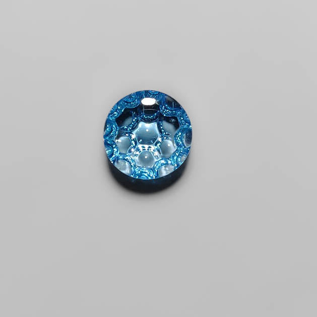 Reverse intaglio Honeycomb Carved Swiss Blue Topaz-FCW3982