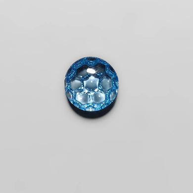 Reverse intaglio Honeycomb Carved Swiss Blue Topaz-FCW3984