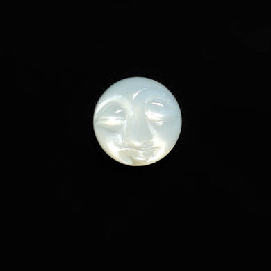 Handcarved White Moonstone Moonface-FCW3990