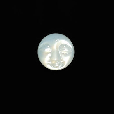 Handcarved White Moonstone Moonface-FCW3991