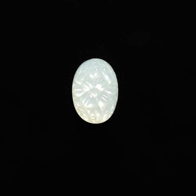 Mughal Carved White Moonstone-FCW3993