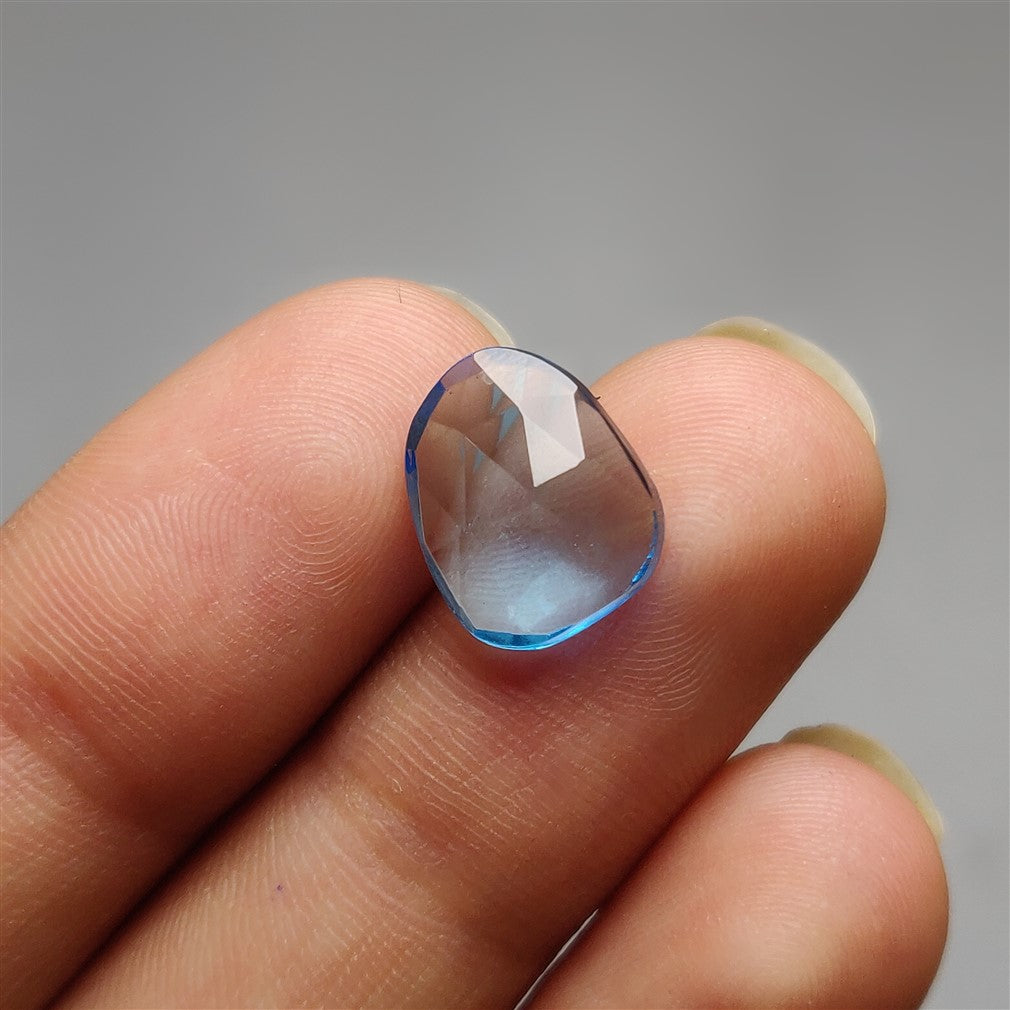 Rare Rose Cut Swiss Blue Topaz