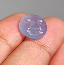 Load image into Gallery viewer, Handcarved Aqua chalcedony Moonface
