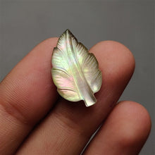 Load image into Gallery viewer, Handcarved Himalayan Quartz &amp; Mother of Pearl Doublet Leaf
