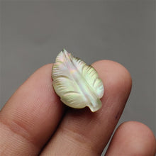 Load image into Gallery viewer, Handcarved Himalayan Quartz &amp; Mother of Pearl Doublet Leaf
