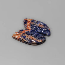 Load image into Gallery viewer, Sunset Sodalite Mughal Carving Pair
