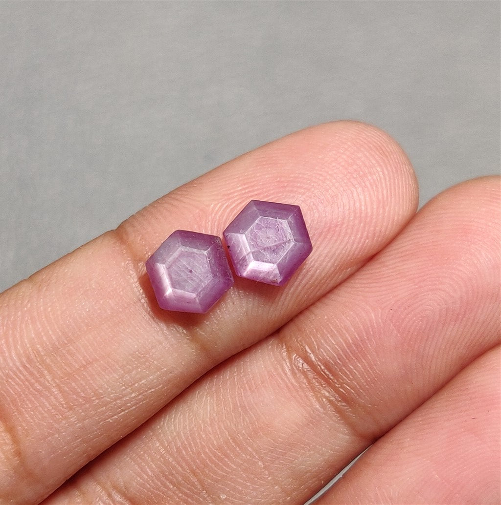 Step Cut Star Rubies Pair