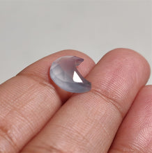 Load image into Gallery viewer, Rose Cut Aqua Chalcedony Crescent
