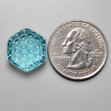 Load image into Gallery viewer, Swiss Blue Topaz Reverse Honeycomb Intaglio Carving
