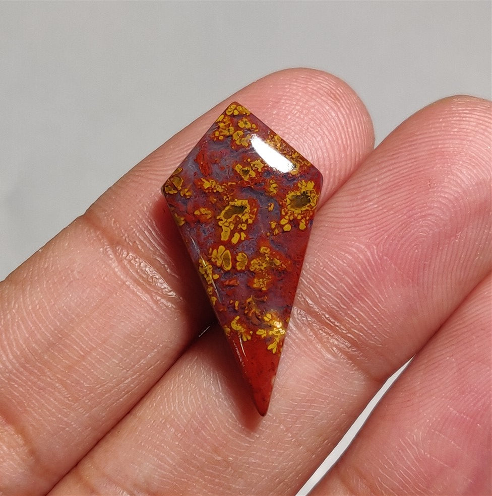 Opaque Red Moss Agate Cabs