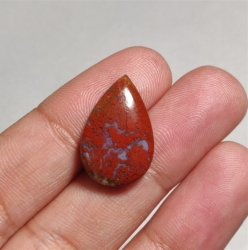 Opaque Red Moss Agate Cabs